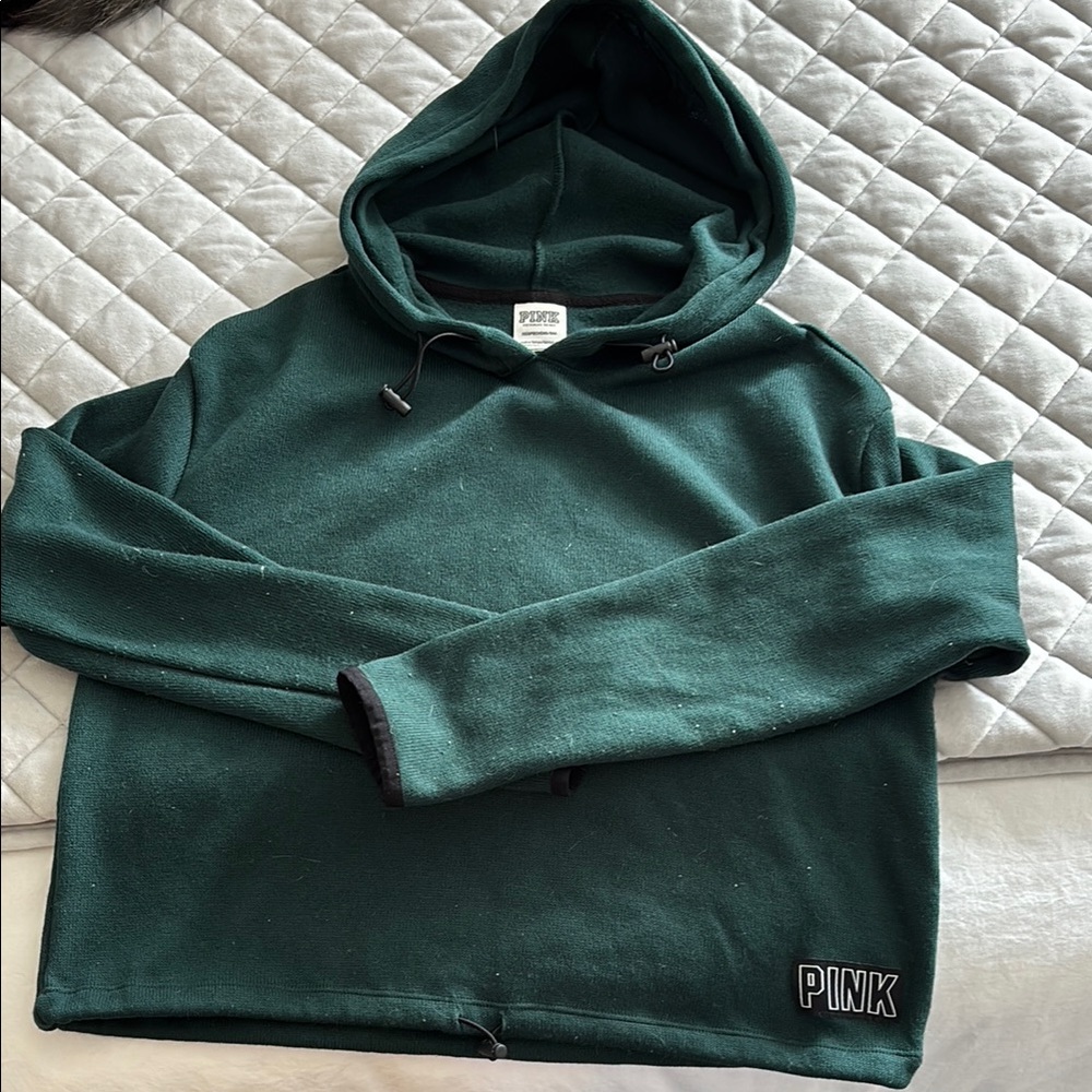 💐 PINK Emerald Green Sweater with cinchable waist and hood